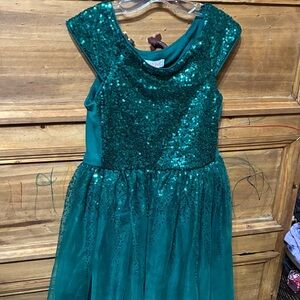 Cat & Jack Teal Sequin Kids Formal Dress